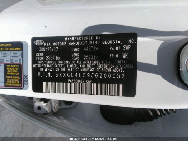 5XXGU4L39JG200052 KIA OPTIMA EX