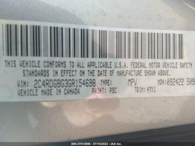 2C4RDGBG3GR154698 Dodge Grand Caravan American Value Pkg