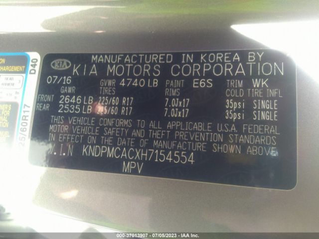 KNDPMCACXH7154554 KIA Sportage Lx