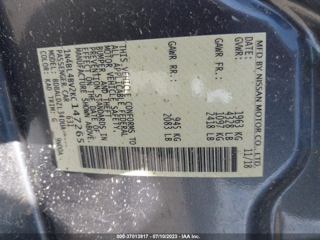 Nissan Altima 2.5 S 2019 1N4BL4BV2KC147265 Image 16