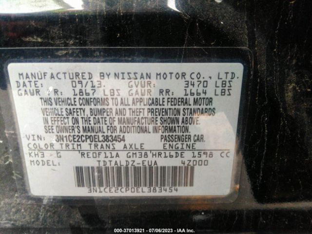 3N1CE2CP0EL383454 Nissan Versa Note Sv