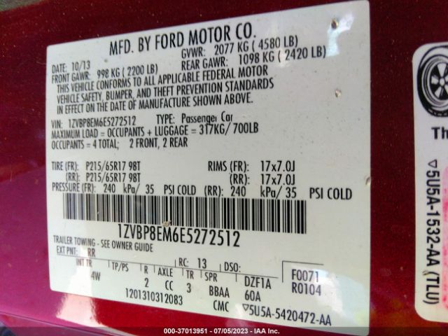 1ZVBP8EM6E5272512 Ford Mustang V6