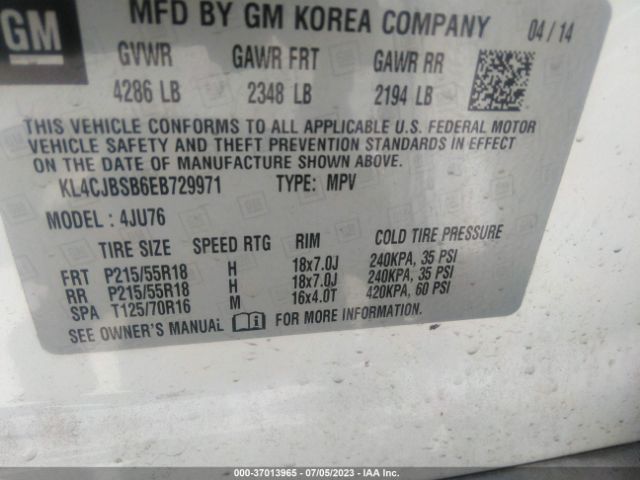 KL4CJBSB6EB729971 Buick Encore Convenience