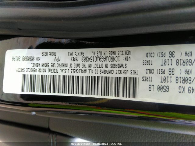 1C4RDJAG0JC154303 Dodge Durango Sxt