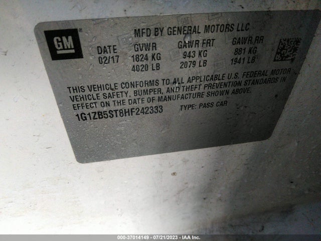 Chevrolet MALIBU LS 2017 1G1ZB5ST8HF242333 Image 9