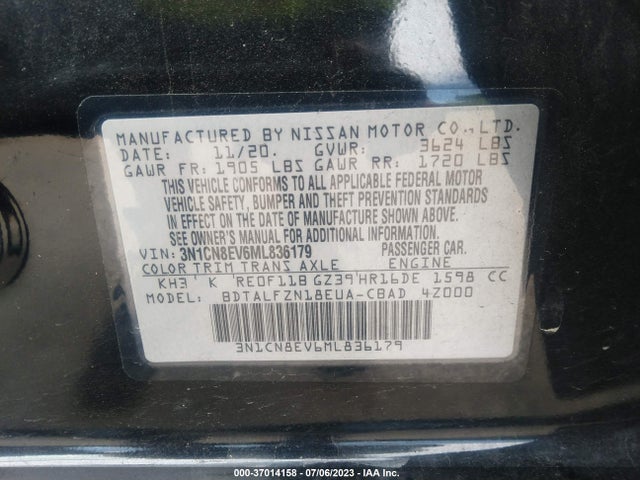 Nissan VERSA SV 2021 3N1CN8EV6ML836179 Image 16