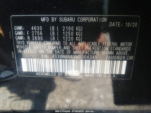 4S3BWAN6XM3004345 Subaru Legacy Limited