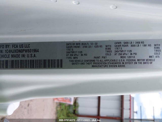 1C4HJXDN0PW601964 Jeep Wrangler Sport S
