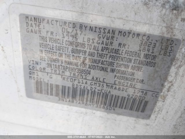 3N1AB7AP8HY358504 Nissan SENTRA SV