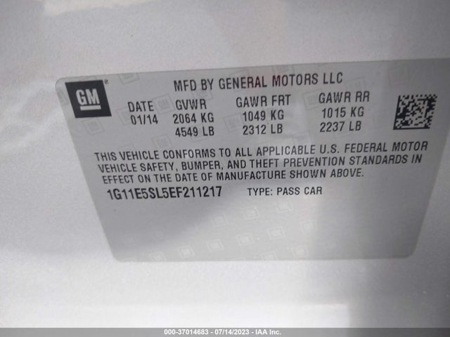 Chevrolet MALIBU LT 2014 1G11E5SL5EF211217 Image 9