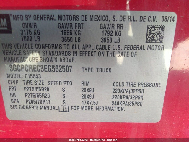 Chevrolet Silverado 1500 Lt 2014 3GCPCREC3EG562507 Image 9