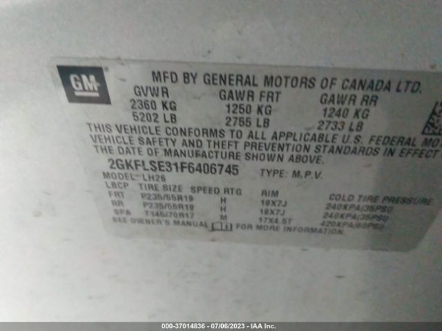 2GKFLSE31F6406745 GMC Terrain Slt
