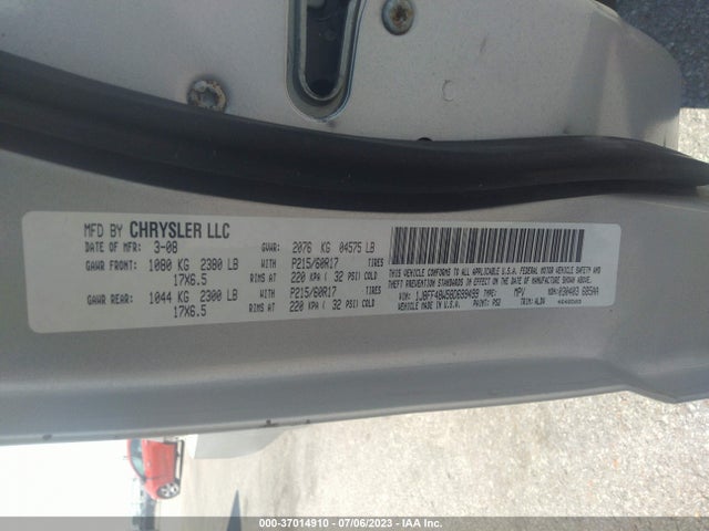 2008 JEEP PATRIOT LIMITED VIN: 1J8FF48W58D699499