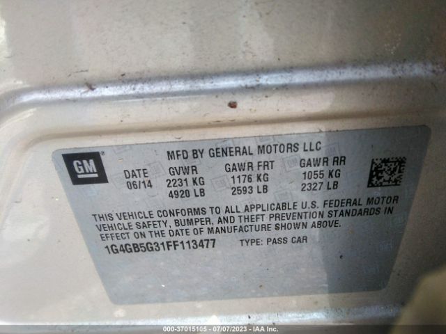 1G4GB5G31FF113477 Buick Lacrosse Leather