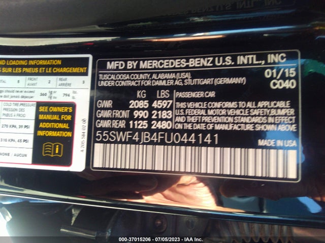 55SWF4JB4FU044141 Mercedes-Benz C-class C 300