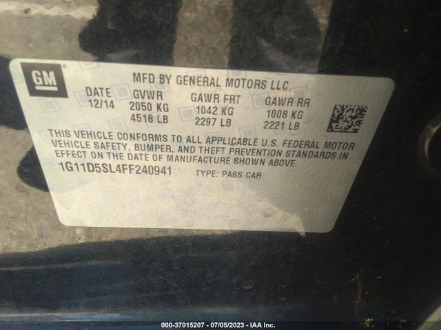 Chevrolet MALIBU LT 2015 1G11D5SL4FF240941 Image 10