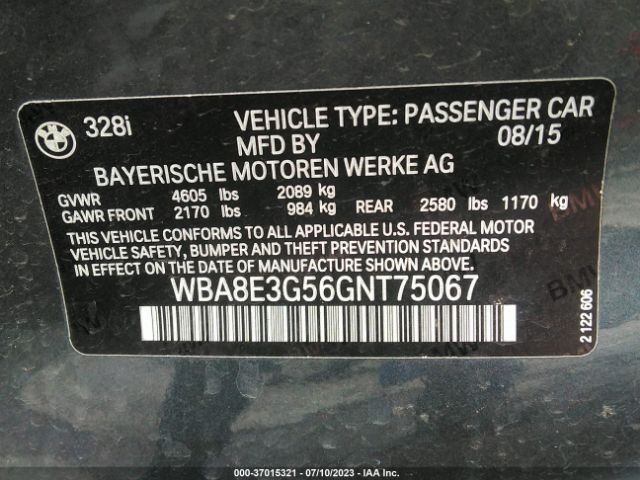 WBA8E3G56GNT75067 BMW 3 Series 328i Xdrive