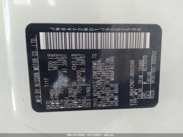 JN8AY2ND1J9052596 Nissan Armada Sl