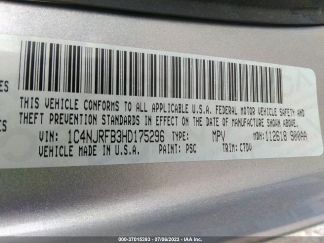 1C4NJRFB3HD175296 Jeep Patriot Latitude 4x4