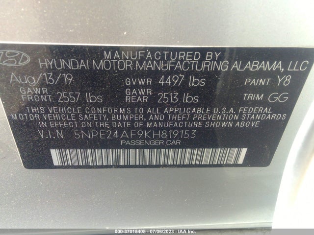 Hyundai SONATA SE 2019 5NPE24AF9KH819153 Image 15