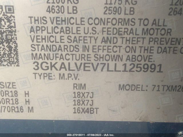3GKALVEV7LL125991 GMC Terrain Slt