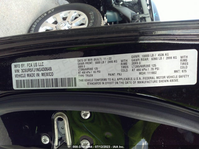 3C6UR5FJ1NG430649 RAM 2500 Laramie