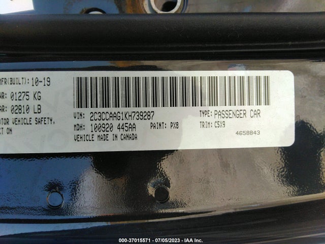2C3CCAAG1KH739287 Chrysler 300 Touring