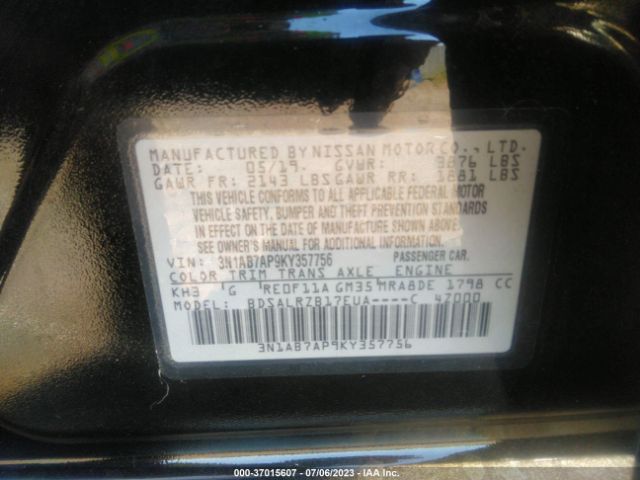 3N1AB7AP9KY357756 Nissan SENTRA SR