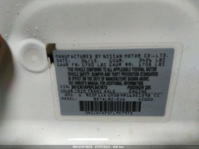 3N1CN7AP5FL947973 Nissan VERSA SV