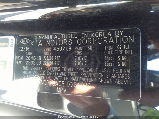 KNDPM3AC8H7234029 KIA Sportage Lx