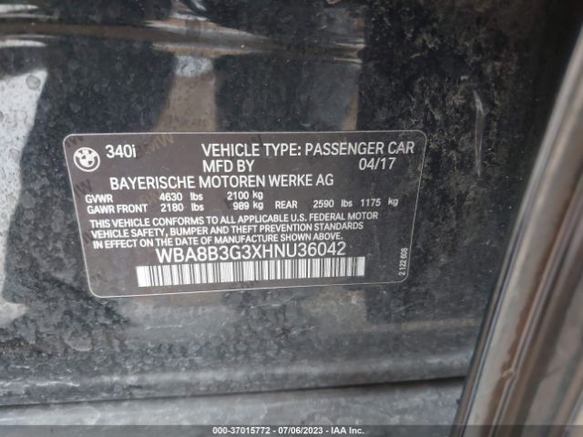 WBA8B3G3XHNU36042 BMW 3 Series 340i