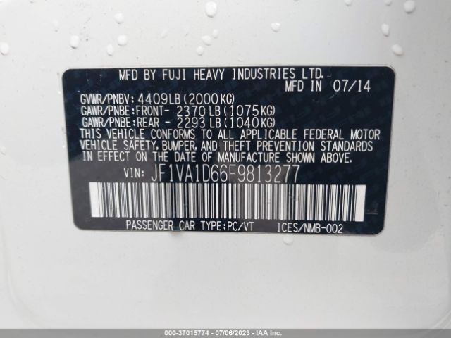 JF1VA1D66F9813277 Subaru Wrx Premium