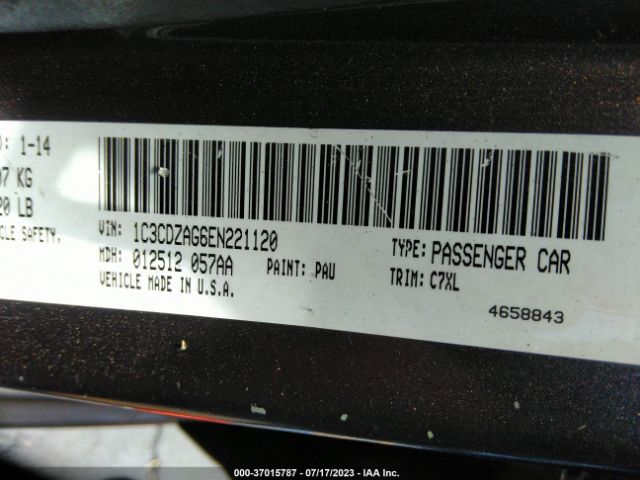 1C3CDZAG6EN221120 Dodge AVENGER SE