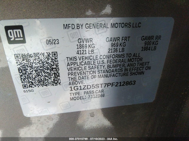 Chevrolet MALIBU LT 2023 1G1ZD5ST7PF212863 Image 9