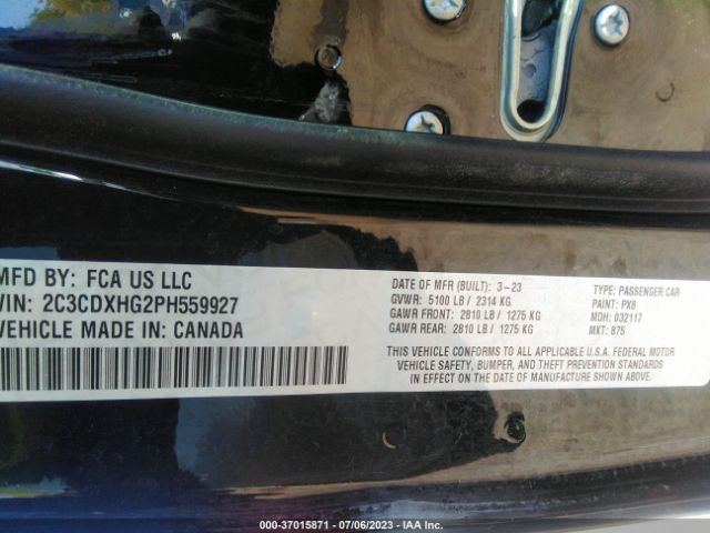 2C3CDXHG2PH559927 Dodge CHARGER GT