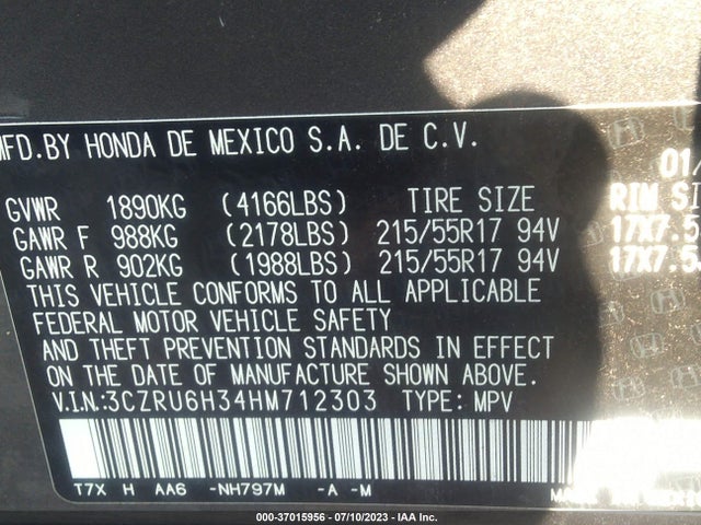 Honda HR-V LX 2017 3CZRU6H34HM712303 Image 9