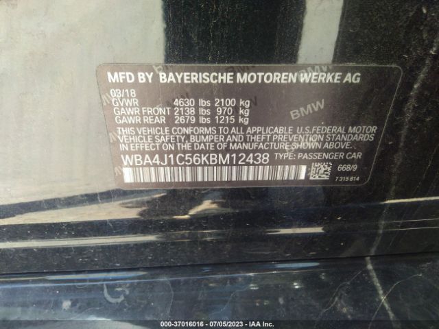 WBA4J1C56KBM12438 BMW 4 Series 430i