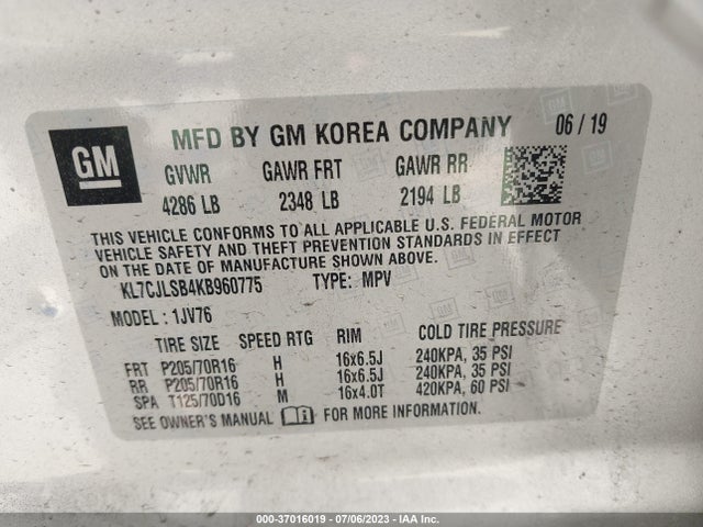 Chevrolet Trax Lt 2019 KL7CJLSB4KB960775 Image 15