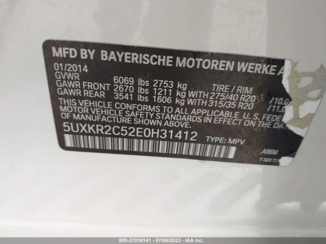 5UXKR2C52E0H31412 BMW X5 Sdrive35i