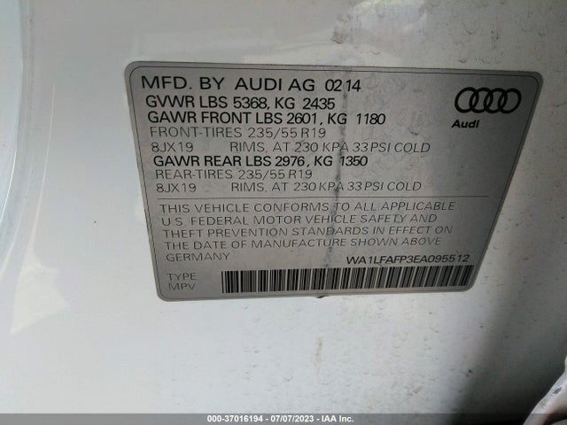WA1LFAFP3EA095512 Audi Q5 Premium Plus