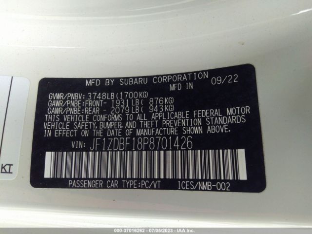 JF1ZDBF18P8701426 Subaru Brz Limited