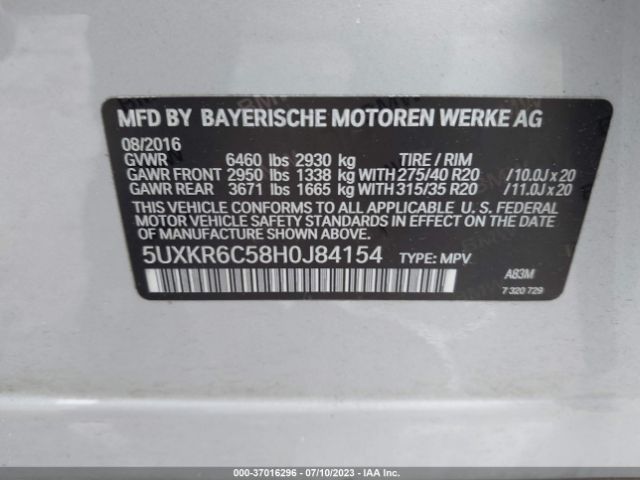 5UXKR6C58H0J84154 BMW X5 Xdrive50i