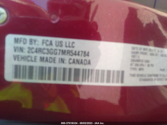 2C4RC3GG7MR544784 Chrysler Pacifica Limited