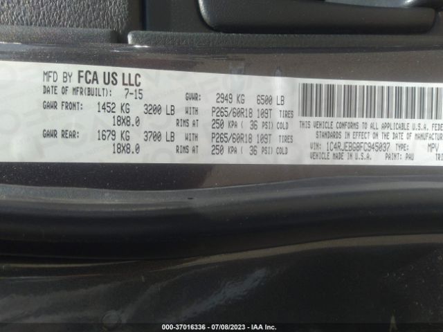 1C4RJEBG8FC945037 Jeep Grand Cherokee Limited