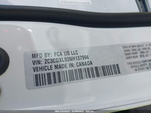 2C3CDXL93NH137994 Dodge Charger Srt Hellcat Widebody