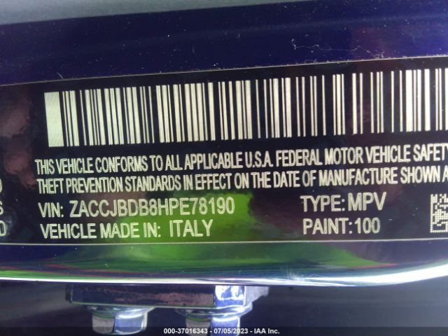 ZACCJBDB8HPE78190 Jeep Renegade Limited