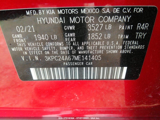 Hyundai ACCENT SE 2021 3KPC24A67ME141405 Image 9