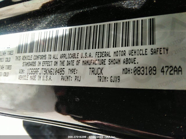 1C6SRFJT9KN610485 RAM 1500 Laramie