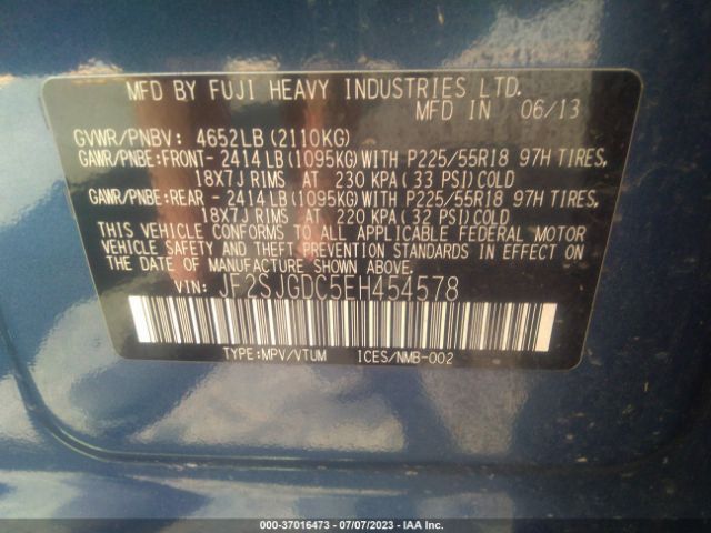 JF2SJGDC5EH454578 Subaru Forester 2.0xt Premium