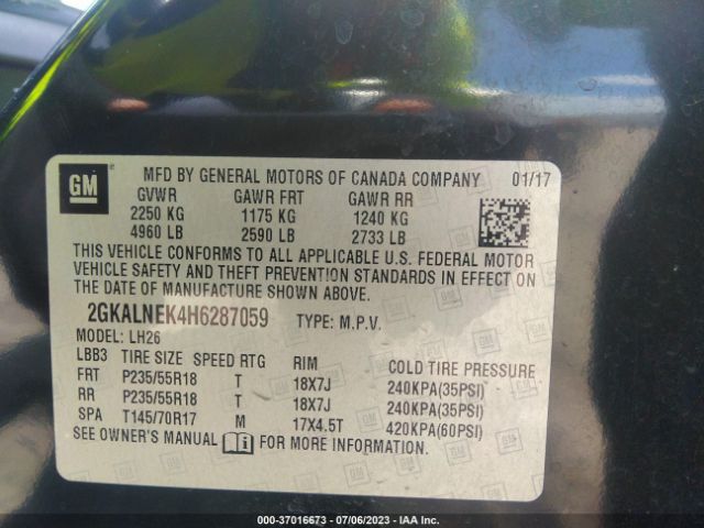 2GKALNEK4H6287059 GMC Terrain Sle